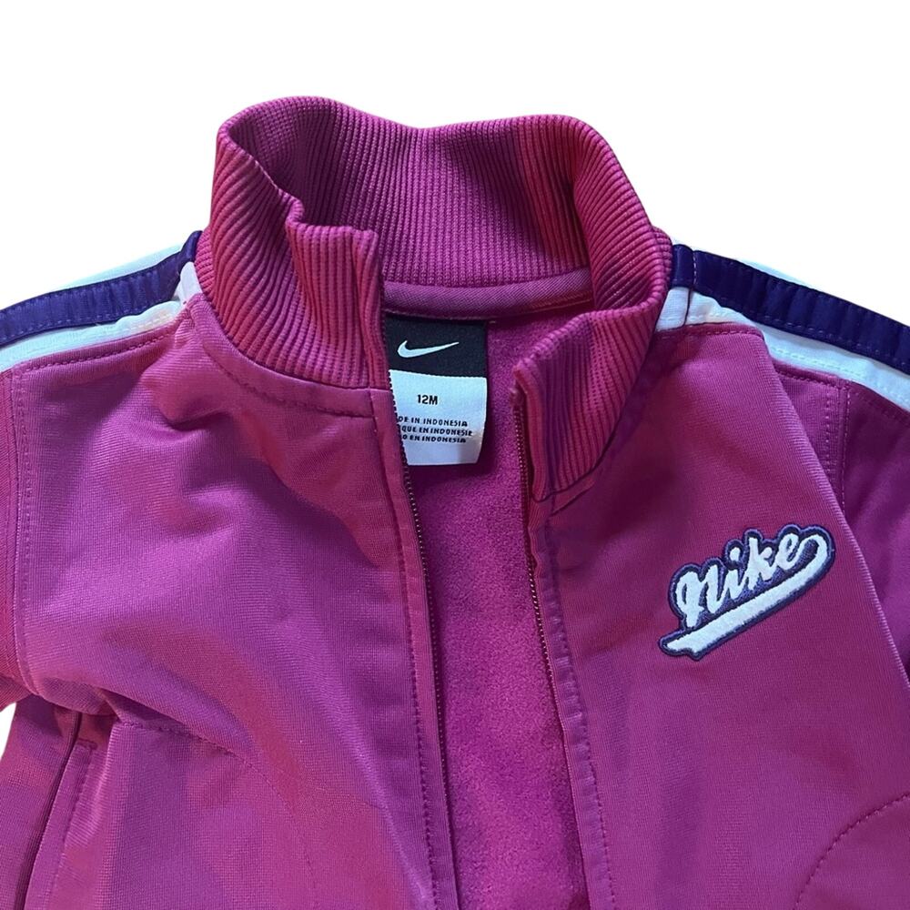 Nike Baby Girl Fuchsia Full-Zip Track Jacket| 9-12mo - Picture 2 of 3